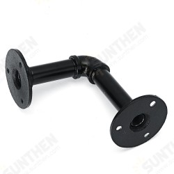 2pcs Vintage Iron Pipe Shelf Bracket Wall Mounted Board Support Holder 2pcs Vintage Iron Pipe Shelf Bracket Wall Mounted Board Support Holder