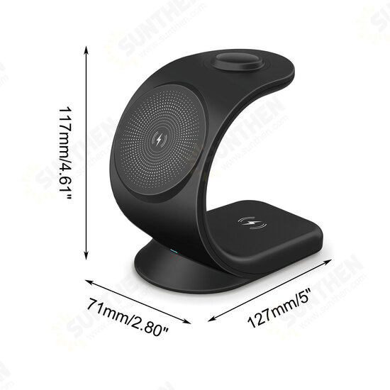 3-IN-1 Magnetic Wireless Charging Station 15W Fast Dock Charger Stand Phone Watch Pods for iPhone 12/ 13 Airpods iWatch