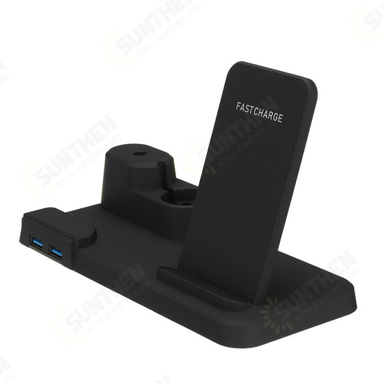 3-IN-1 Qi Wireless Charger Charging Stand Dock Mobile Phone Holder Stand for iPhone Airpods iWatch