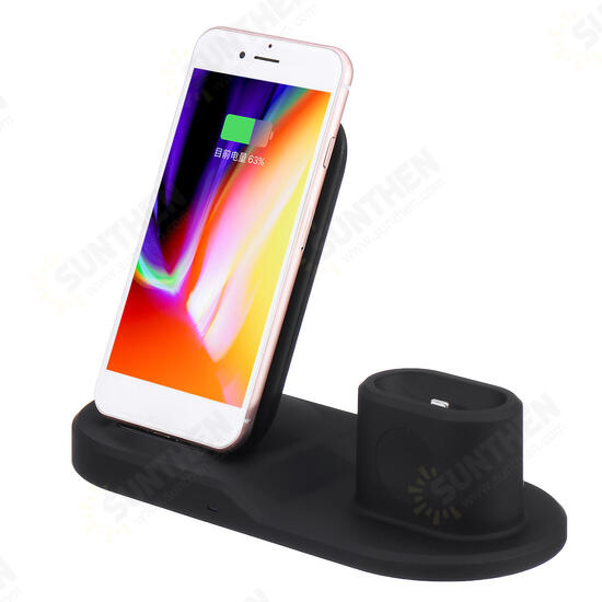 3 In 1 Wireless Charger Watch Charger Earbuds Charger Phone Holder for Qi-enabled Smart Phone for iPhone Apple Watch Series Apple AirPods