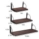 3-Tier Wooden Wall Mounted Floating Shelves DIY Storage Shelving Display Bracket