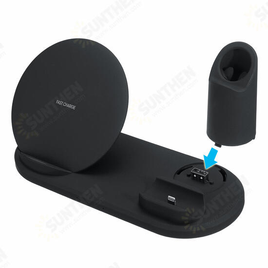 3 in 1 10W Qi Fast Wireless Charger Dock Pad Stand Holder for iPhone Airpods 1 2 Pro for Apple Watch