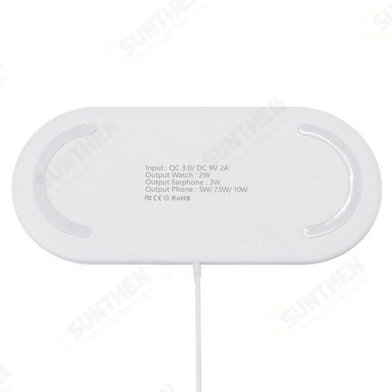 3-in-1 Qi Wireless Charger Fast Charging Phone Chager For Smart Phone Apple Watch Series Apple AirPods