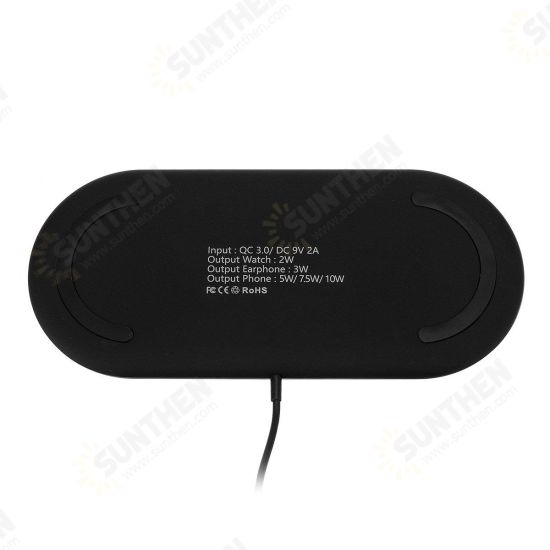 3-in-1 Qi Wireless Charger Fast Charging Phone Chager For Smart Phone Apple Watch Series Apple AirPods