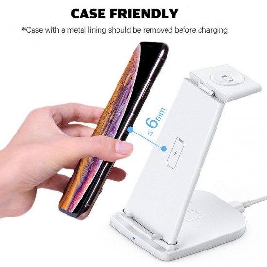 3 in1 Wireless Fast Charger Dock Charging Stand For Apple Watch For iPhone Phone Airpods Pro
