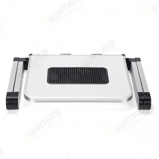 30*24cm Foldable with Cooling Fan Hole Aluminum Laptop Computer Desk TV Bed Computer Mackbook Desktop Holder Small Table