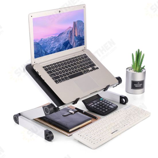 30*24cm Foldable with Cooling Fan Hole Aluminum Laptop Computer Desk TV Bed Computer Mackbook Desktop Holder Small Table