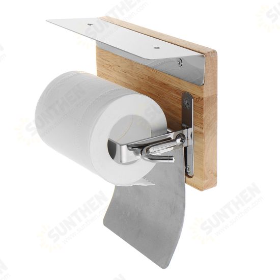 304 Stainless Steel Bathroom Toilet Tissue Paper Rack Shelf with Mobile Phone Tray