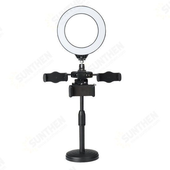 3200K-5800K Desktop Live Stream Selfie Make-up LED Ring Light Fill-in Light Clip Phone Holder Tik Tok Youtube Video