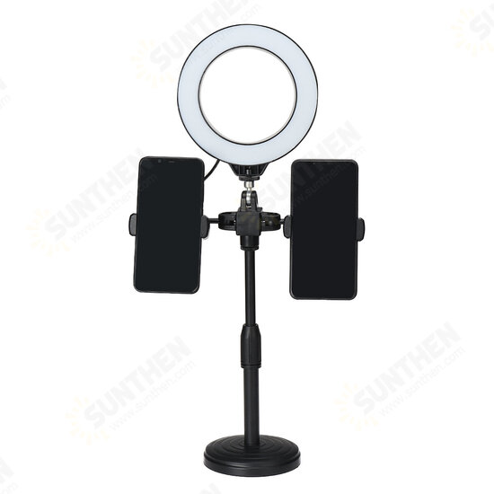 3200K-5800K Desktop Live Stream Selfie Make-up LED Ring Light Fill-in Light Clip Phone Holder Tik Tok Youtube Video