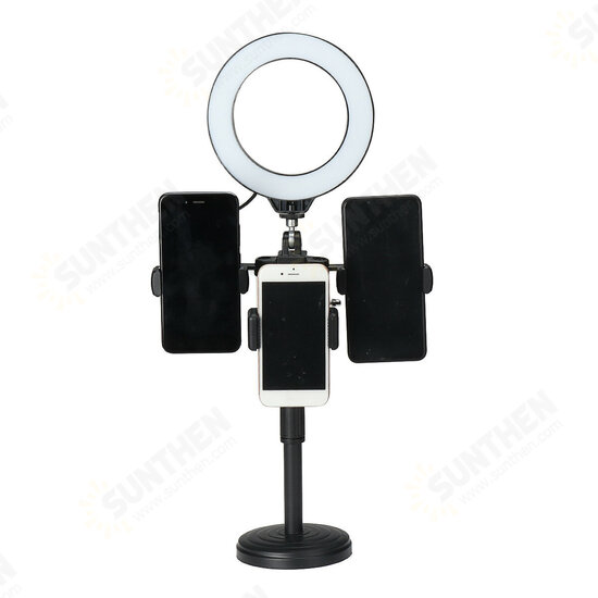 3200K-5800K Desktop Live Stream Selfie Make-up LED Ring Light Fill-in Light Clip Phone Holder Tik Tok Youtube Video