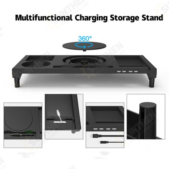 360° Rotatable Macbook iMac Monitor Computer Display Riser Desktop Monitor Stand with USB Charging Port