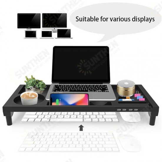 360° Rotatable Macbook iMac Monitor Computer Display Riser Desktop Monitor Stand with USB Charging Port