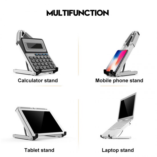 4 In 1 Foldable Height Adjustable Laptop Stand Phone Holder Tablet Stand Calculator Stand For Laptop Notebook MacBook Between 11 Inches and 17 Inches