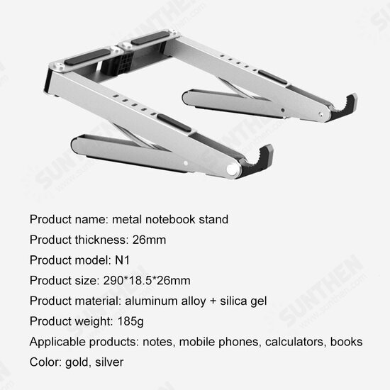 4 In 1 Foldable Height Adjustable Laptop Stand Phone Holder Tablet Stand Calculator Stand For Laptop Notebook MacBook Between 11 Inches and 17 Inches