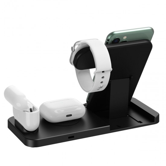 4-In-1 Wireless Charging Station 15W Fast Dock Charger Stand Phone Watch Pods Support Wireless Charging Equipment