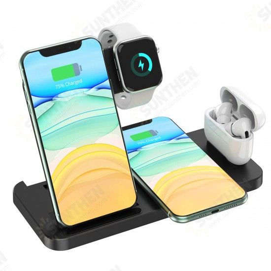 4-In-1 Wireless Charging Station 15W Fast Dock Charger Stand Phone Watch Pods Support Wireless Charging Equipment