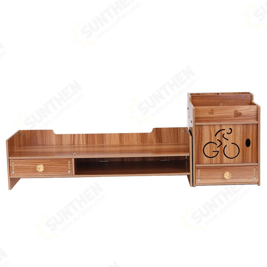 49X20X13.5cm Multifunctional Wooden Monitor Riser Stand Desktop Holder File Storage Drawer for iMac