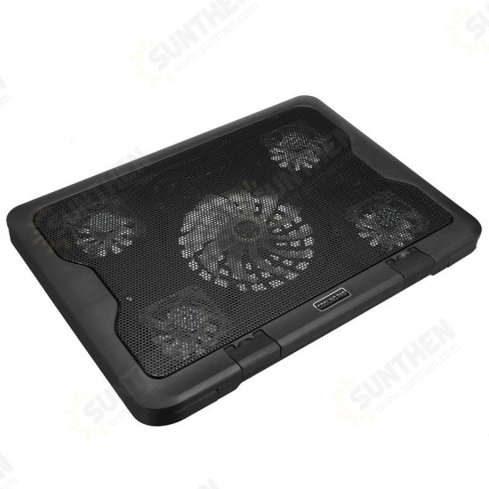 5 Fans LED USB Cooling Pad Adjustable Cooler for Laptop Notebook MacBook