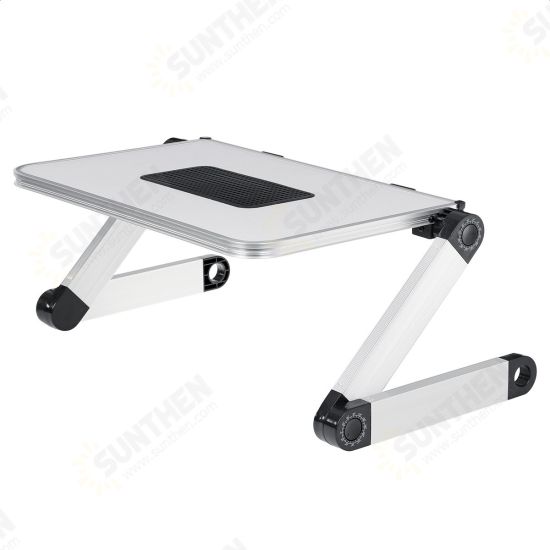 50*26cm Enlarge Foldable with Cooling Fan Hole Aluminum Laptop Computer Desk Table TV Bed Computer Mackbook Desktop Holder