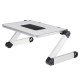 50*26cm Enlarge Foldable with Cooling Fan Hole Aluminum Laptop Computer Desk Table TV Bed Computer Mackbook Desktop Holder