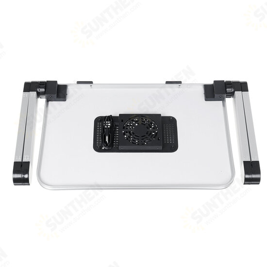 50*26cm Enlarge Foldable with Cooling Fan Hole Aluminum Laptop Computer Desk Table TV Bed Computer Mackbook Desktop Holder