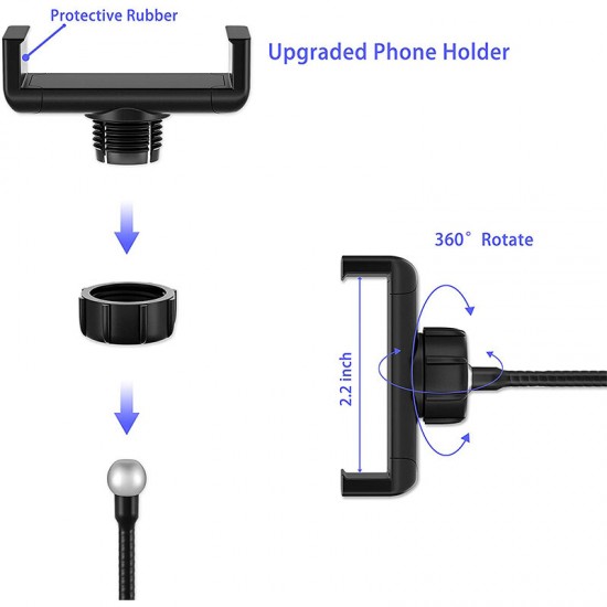 6'' RGB LED Ring Light Clamp Camera Cell Phone Phone Webcam Holder Live Stream
