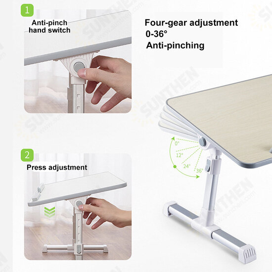 60*33cm Folding Liftable Height 4-Gear Angle Adjustable Macbook Tablet Folding Desk