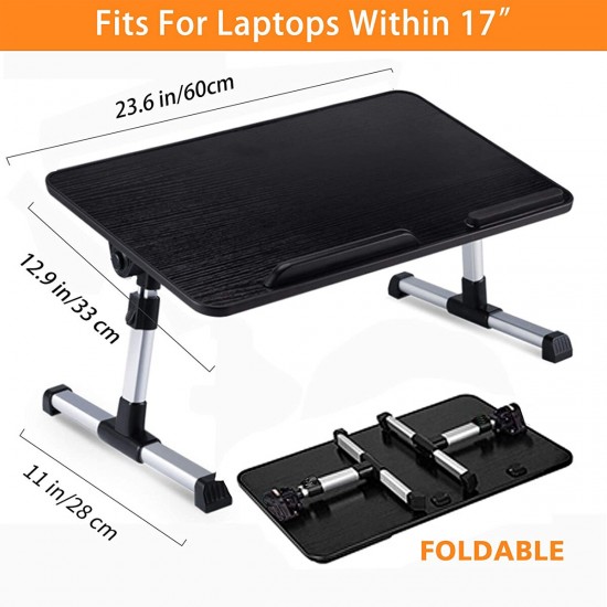 60*33cm Folding Liftable Height 4-Gear Angle Adjustable Macbook Tablet Folding Desk