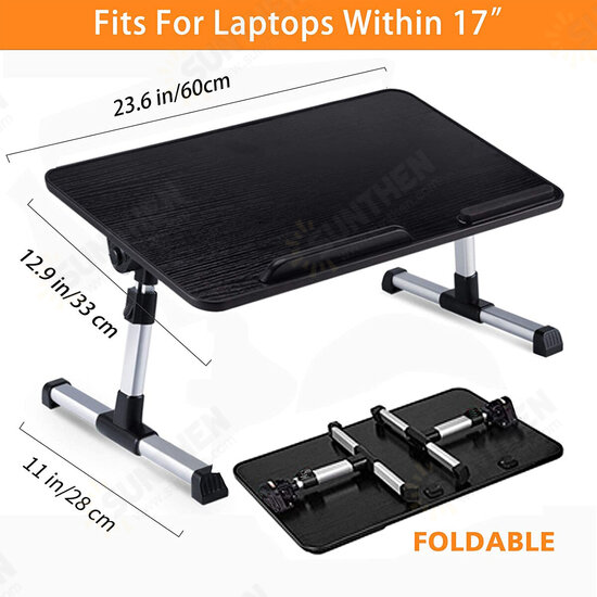 60*33cm Folding Liftable Height 4-Gear Angle Adjustable Macbook Tablet Folding Desk