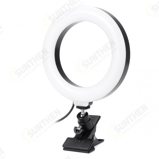 6/8 inch Dektop Fill Light Lamp 2800-7200K 360° Rotation Portable Selfie Ring Light