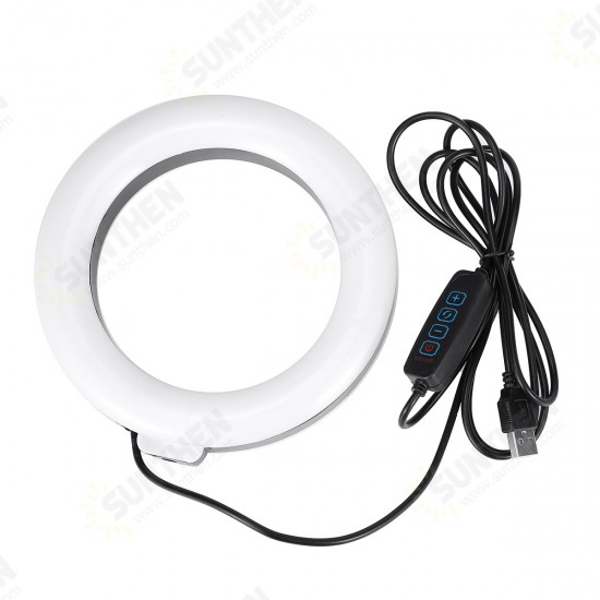 6/8 inch Dektop Fill Light Lamp 2800-7200K 360° Rotation Portable Selfie Ring Light