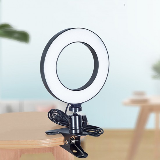 6/8 inch Dektop Fill Light Lamp 2800-7200K 360° Rotation Portable Selfie Ring Light