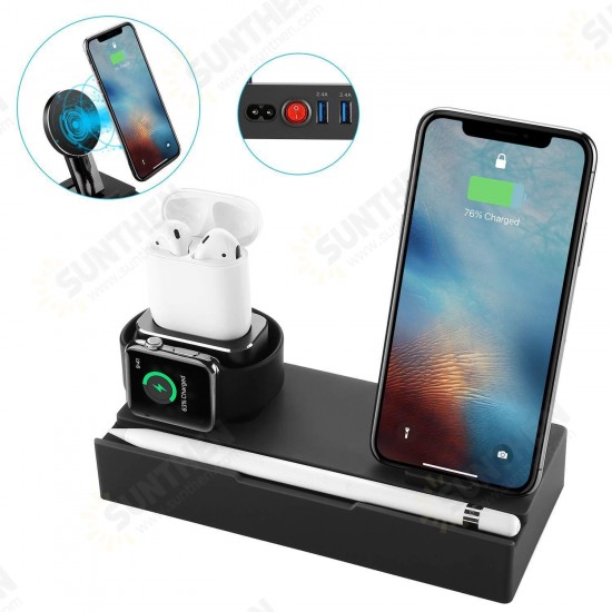 8 In 1 Wireless Charger Fast Charging Phone Holder For iPhone/Samsung/Huawei/iPad/Apple Pencil/Apple Watch Series/Apple AirPods