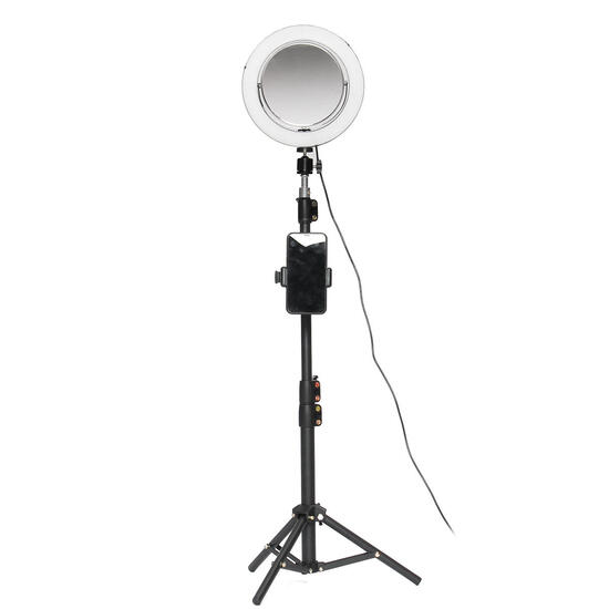 8.66inch Live Stream Makeup Mirror Selfie LED Ring Light Fill-in Light With Remote Control Cell Phone Holder