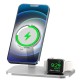 2-IN-1 For Magsafe Wireless Charger Dock Aluminium Alloy Mobile Phone Holder Stand for iPhone 12 iWatch