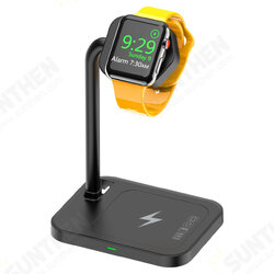 2-in-1 5W/7.5/10W Type-C Wireless Charger Dock Stand Built-In Metal Heat Sink for Apple iWatch Mobile Phone Airpods Pro 2-in-1 5W/7.5/10W Type-C Wireless Charger Dock Stand Built-In Metal Heat Sink for Apple iWatch Mobile Phone Airpods Pro