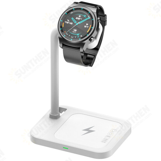 2-in-1 10W Fast Charging Wireless Charger Dock Stand for iPhone 12 11 XR Galaxy Note 8 9 Airpods 2 3 4 Wireless bluetooth Earbuds Smart Watch