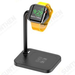 2-in-1 Wireless Charger Dock Stand with Storage Plate Built-In Metal Heat Sink for Apple iWatch 5 / 6 / SE 2-in-1 Wireless Charger Dock Stand with Storage Plate Built-In Metal Heat Sink for Apple iWatch 5 / 6 / SE