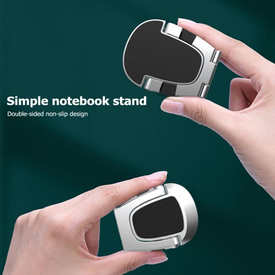 1 Pair Portable Double-Layer Folding Aluminum Alloy Macbook Mobile Phone Tablet Desktop Holder Stand Riser