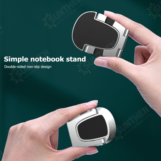 1 Pair Portable Double-Layer Folding Aluminum Alloy Macbook Mobile Phone Tablet Desktop Holder Stand Riser