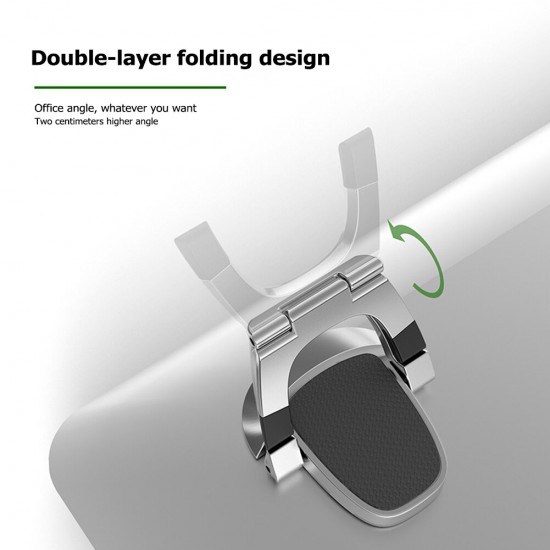 1 Pair Portable Double-Layer Folding Aluminum Alloy Macbook Mobile Phone Tablet Desktop Holder Stand Riser