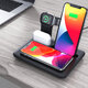 15W Fast Charging Multifunctional Wireless Charger Mobile Phone Holder Docking Stand for Apple Watch Airpods for iPhone/ Type-C Phone