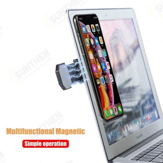 2-IN-1 Dual Monitor Display Magnetic Macbook Stretching Side Mobile Phone Holder Mount for POCO X3 F3