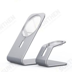 2-IN-1 for MagSafe Charger Base Stand Mount Dock Holder Aluminium Alloy Desktop Holder for iPhone 12 Series iWatch 2-IN-1 for MagSafe Charger Base Stand Mount Dock Holder Aluminium Alloy Desktop Holder for iPhone 12 Series iWatch
