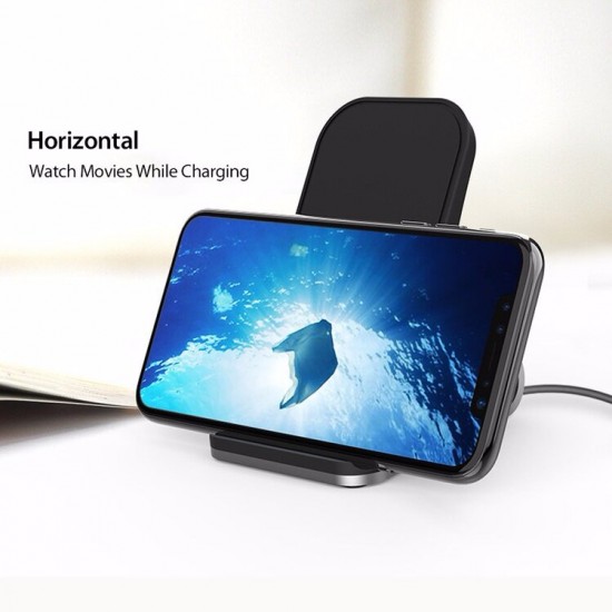 2 in 1 Qi 15W Fast Charging Aluminum Alloy Desktop Phone Stand Holder for Mi 10 for Samsung Galaxy Note 20 Ultra ForSmartphone