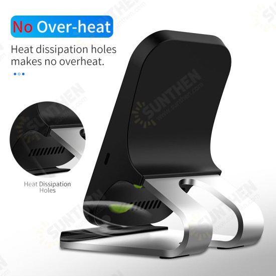 2 in 1 Qi 15W Fast Charging Aluminum Alloy Desktop Phone Stand Holder for Mi 10 for Samsung Galaxy Note 20 Ultra ForSmartphone