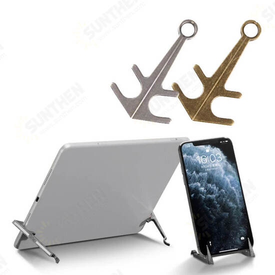 2PCS Magnetic Holder Retro Portable Anchor Shaped Metal Mini Desktop Stand Support Suction Tablet Phone Tripod Desktop Magnet Bracket For iPhone