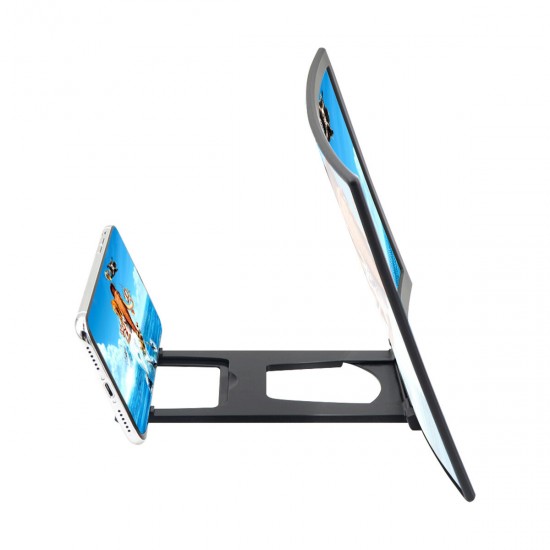 3-4X Magnifier 12 Inch 3D Curved Mobile Phone Screen Enlarger Magnifying Video Amplifier Projector Bracket Desktop Holder Stand