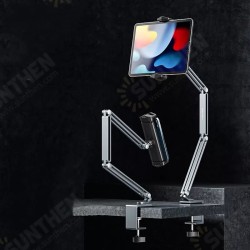 360° Rotation Long Arm Phone/Tablet Holder Three Shaft Multi Angle Adjustable Foldable Aluminum Alloy Bed Holder Online Learning LiveStream Stand 360° Rotation Long Arm Phone/Tablet Holder Three Shaft Multi Angle Adjustable Foldable Aluminum Alloy Bed Holder Online Learning LiveStream Stand